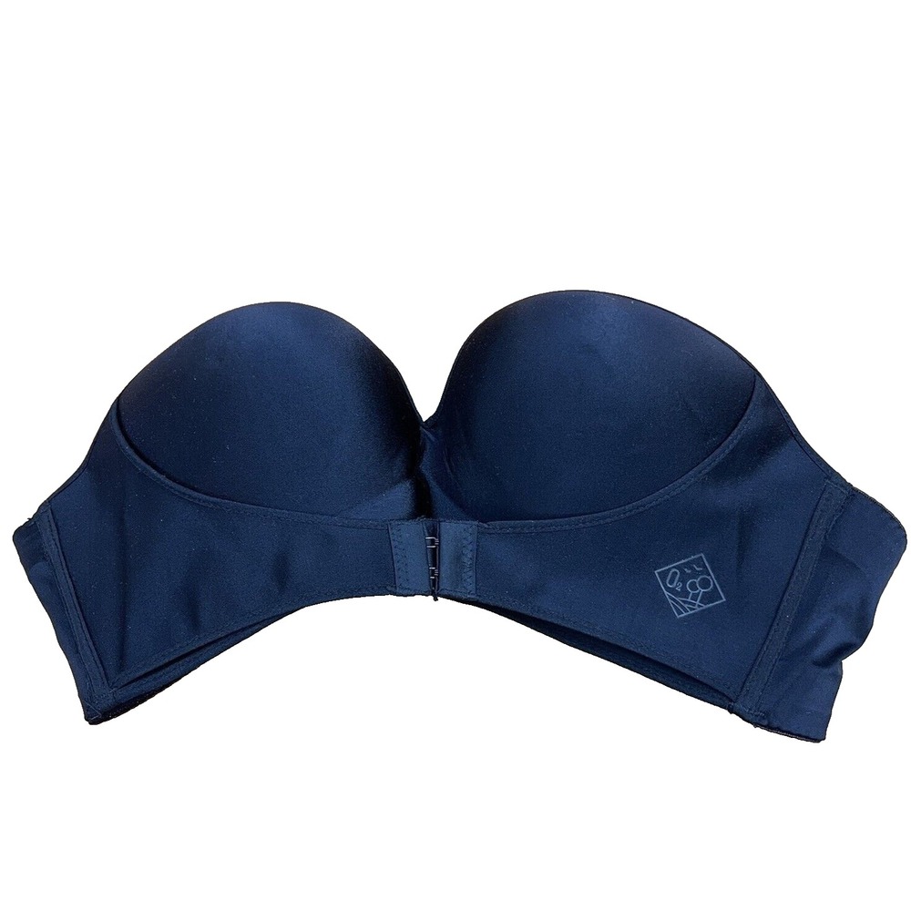 O2 Plunge Strapless Push UP Bra  Black NO straps‎ Size 38C